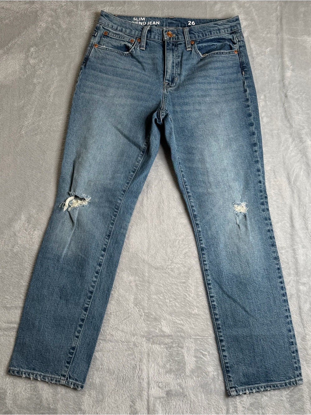 J Crew Jeans Womens Size 26 Blue Slim Boyfriend Preppy Denim Medium Wash Casual